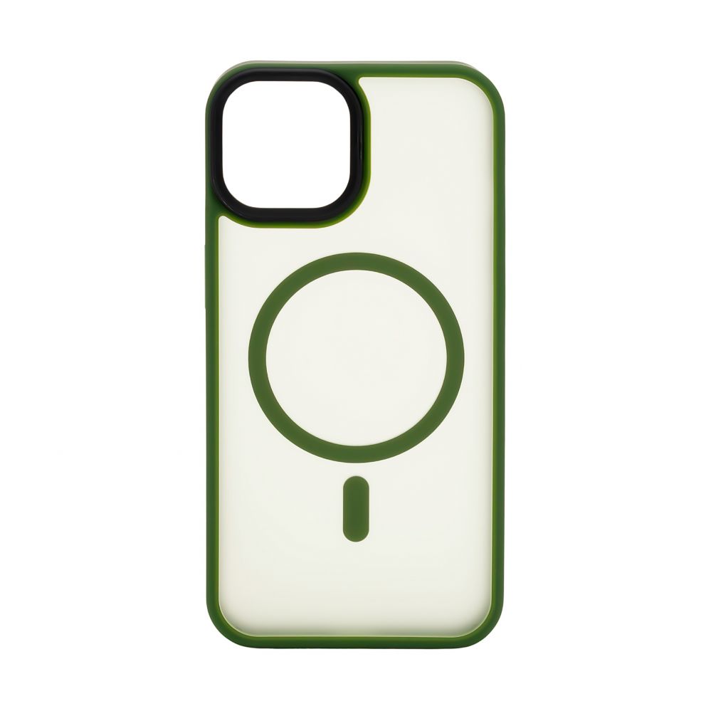 Back panel cover Evelatus Apple iPhone 15 Hybrid Case With MagSafe PC+TPU Green