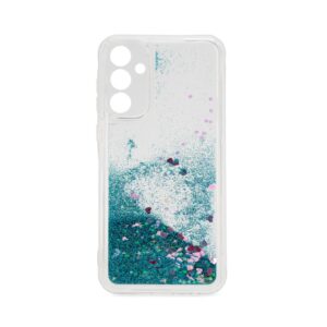 Tagakaaned iLike Samsung Galaxy A55 Silicone Case Water Glitter Blue