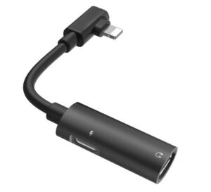 Adapteris Hoco  Dual Lightning Cable Audio Converter To Lightning Headset Plug + Lightning Charger Plug Juodas Black