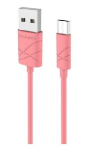 Kabelis USAMS  US-SJ039 U-Gee Pro PVC Universal Micro USB to USB Data & Fast 2A Charger Cable 1m Red