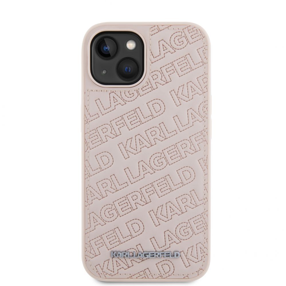 Back panel cover Karl Lagerfeld Apple iPhone 15 Quilted K Pattern Case Pink