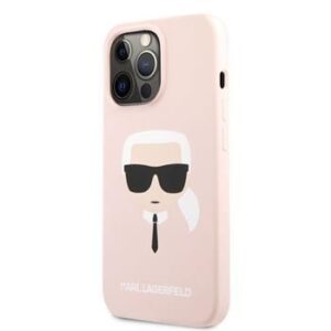 Aizmugurējais vāciņš Karl Lagerfeld Apple iPhone 13 Pro Liquid Silicone Karl Head Case Pink