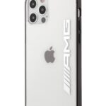Aizmugurējais vāciņš AMG Apple iPhone 12/12 Pro 6.1' Mettalic Black Edges Case Transparent