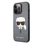Back panel cover Karl Lagerfeld Apple iPhone 13 Pro Max Saffiano Head Case Silver