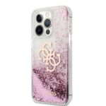 Back panel cover Guess Apple iPhone 13 Pro Liquid Glitter Pink Case Transparent
