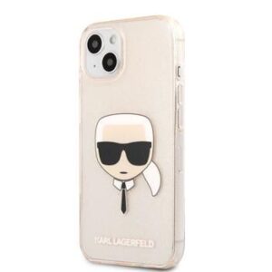 Aizmugurējais vāciņš Karl Lagerfeld Apple iPhone 13 TPU Full Glitter Head Case Gold