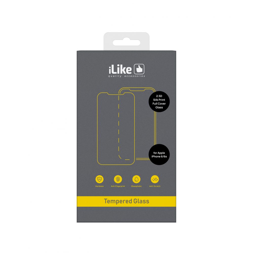 Protective glass iLike Apple iPhone 6/6S 2.5D Silk Print Full Cover Glass