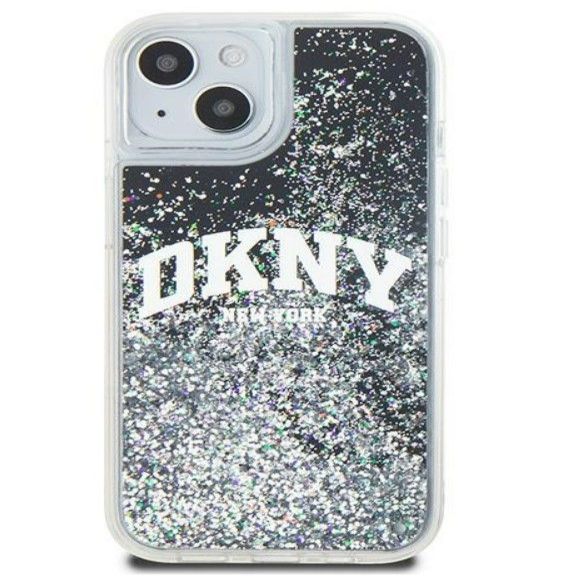 Back panel cover DKNY Apple iPhone 15 hardcase Liquid Glitter Big Logo Black