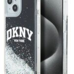 Чехол на заднюю панель DKNY Apple iPhone 15 hardcase Liquid Glitter Big Logo Black