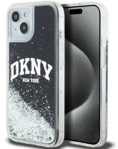 Aizmugurējais vāciņš DKNY Apple iPhone 15 hardcase Liquid Glitter Big Logo Black