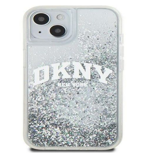 Back panel cover DKNY Apple iPhone 15 hardcase Liquid Glitter Big Logo Black