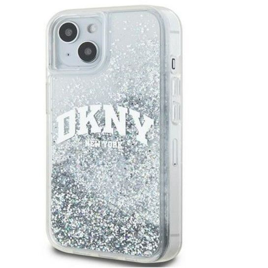 Back panel cover DKNY Apple iPhone 15 hardcase Liquid Glitter Big Logo Black