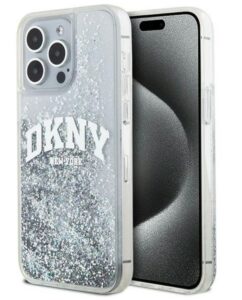 Aizmugurējais vāciņš DKNY Apple iPhone 15 Pro 6.1 hardcase Liquid Glitter Big Logo Black