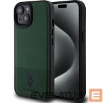 Back panel cover U.S. Polo PU Apple iPhone 15 Leather Mesh Pattern Double Horse Case Green