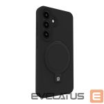 Back panel cover Evelatus Samsung Galaxy S24 Premium Magsafe with Stand Soft Touch Silicone Case Black