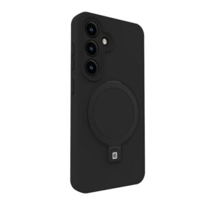 Aizmugurējais vāciņš Evelatus Samsung Galaxy S24 Premium Magsafe with Stand Soft Touch Silicone Case Black