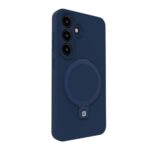 Back panel cover Evelatus Samsung Galaxy S24 Premium Magsafe with Stand Soft Touch Silicone Case Dark Blue