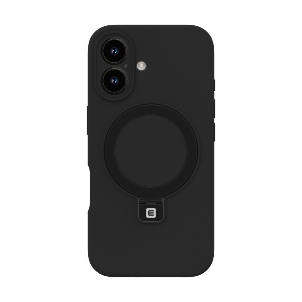Aizmugurējais vāciņš Evelatus Apple iPhone 16 Premium Magsafe with Stand Soft Touch Silicone Case Black