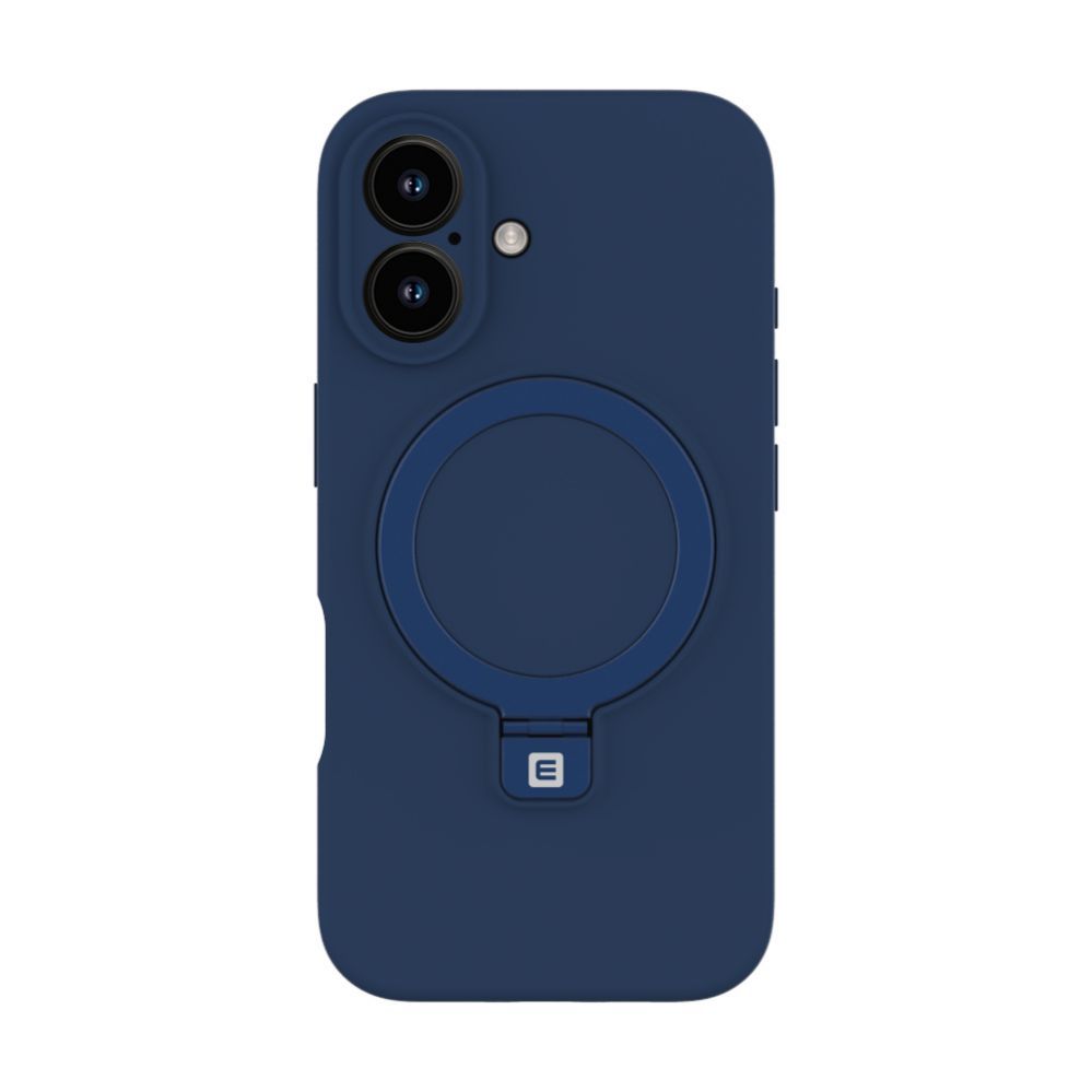 Back panel cover Evelatus Apple iPhone 16 Premium Magsafe with Stand Soft Touch Silicone Case Dark Blue