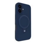 Tagakaaned Evelatus Apple iPhone 16 Premium Magsafe with Stand Soft Touch Silicone Case Dark Blue