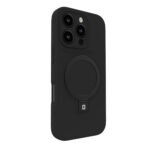 Aizmugurējais vāciņš Evelatus Apple iPhone 16 Pro Max Premium Magsafe with Stand Soft Touch Silicone Case Black