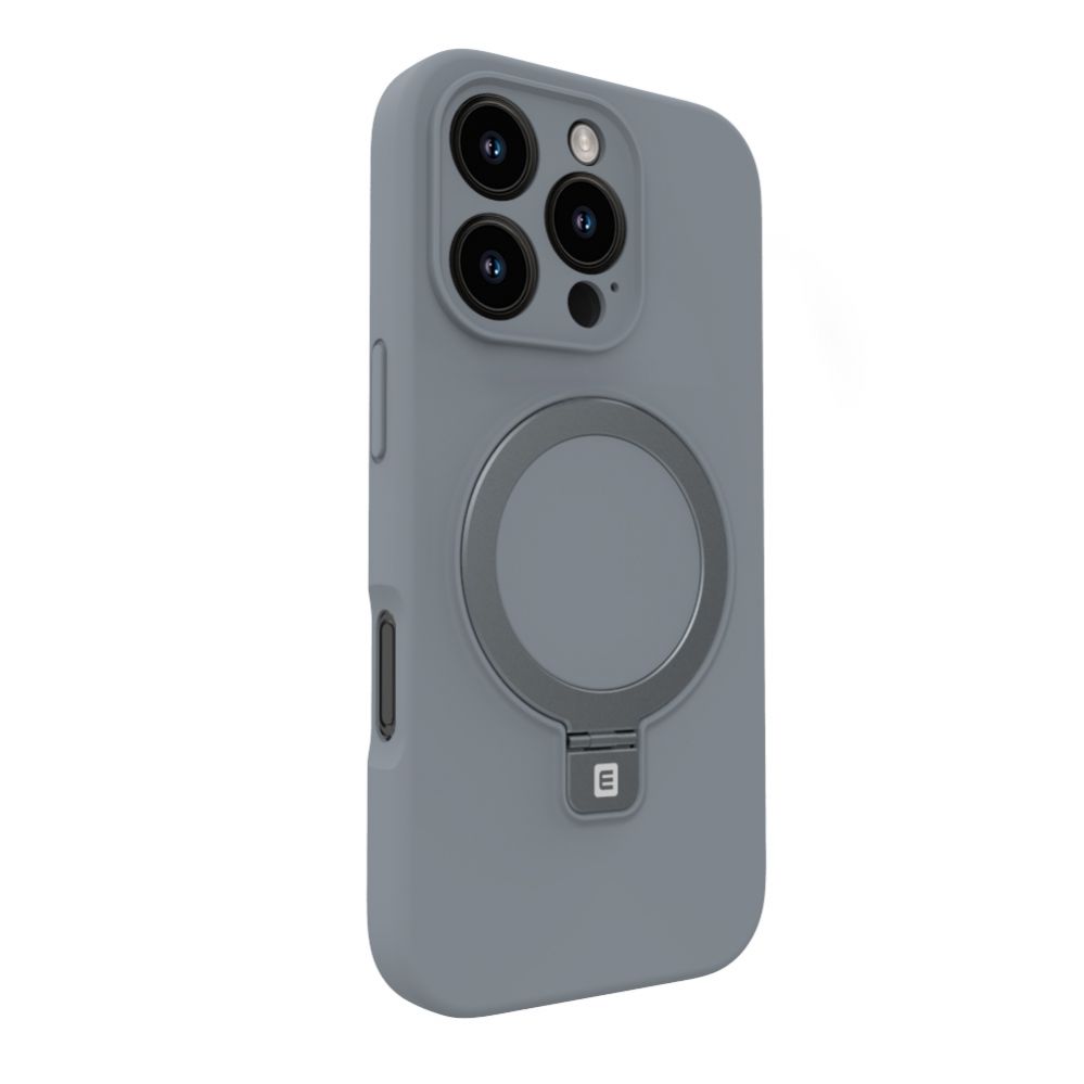 Back panel cover Evelatus Apple iPhone 16 Pro Max Premium Magsafe with Stand Soft Touch Silicone Case Silver