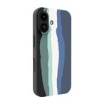 Aizmugurējais vāciņš Evelatus Apple iPhone 16 Multi-Colored Silicone Case With MagSafe Aura Blue