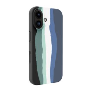 Aizmugurējais vāciņš Evelatus Apple iPhone 16 Multi-Colored Silicone Case With MagSafe Aura Blue