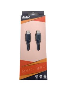 Cable -  BULLET Type C - Type C 1m, 2.4A Black