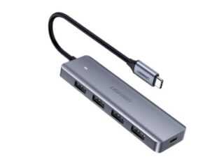 Adapteris Ugreen  4-Port USB3.0 Hub with USB-C Power Supply Grey
