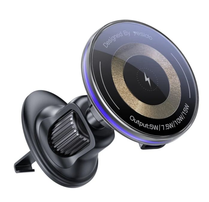 Auto holder yesido 15W Air Outlet Car MagSafe Magnetic Wireless Charging Holder Black