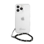Чехол на заднюю панель Guess Apple iPhone 13 Pro PC Script and Black Pearls Case Transparent