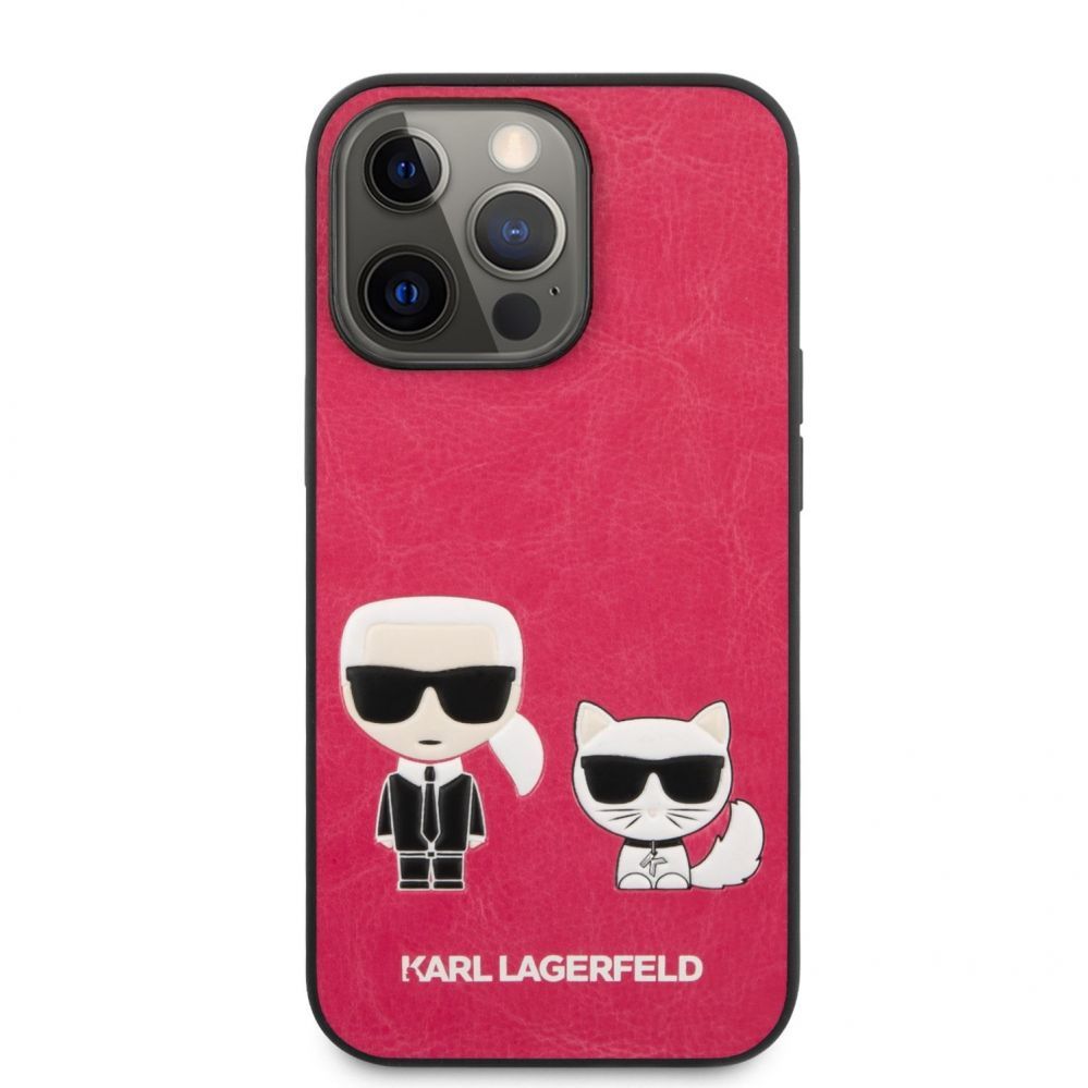 Back panel cover Karl Lagerfeld Apple iPhone 13 Pro Choupette PU Leather Case Fuchsia