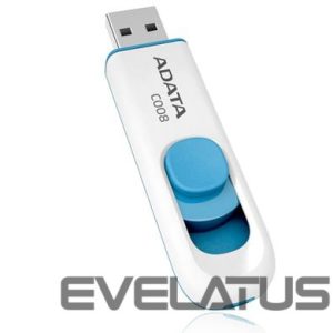 Mälupulk ADATA  C008 64 GB, USB 2.0, White/Blue 