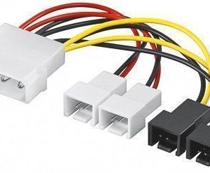 Cable Goobay  93632 Power cable/adapter for PC fans; 5.25 inch male to fan 2x 12 V/2x 5 V, 0.15 m 