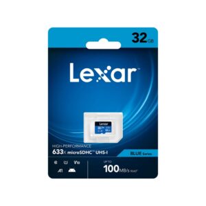 Memory cards Lexar  64GB High-Performance 633x microSDHC UHS-I, up to 100MB/s read 20MB/s write 