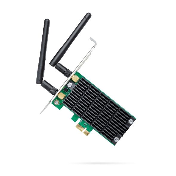 Üleminek TP-Link Archer T4E, Dual Band PCI Express Adapter 2.4GHz/5GHz, 802.11ac, 300+867 Mbps, 2xDetachable antennas