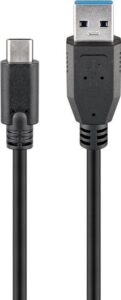 Kabelis Goobay  71221 USB-C to USB A 3.0 cable, black, 2m 