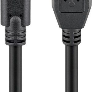 Cable Goobay  67995 USB-C to micro-B 3.0 cable  Round cable, SuperSpeed data transfer - The USB-C cable supports data transfer rates up to 5 Gbps - 10 times faster than USB 2.0; Quick charge function - USB-C charging cable for super-fast synchronisation and charging of USB-C enabled devices with a power of up to 15 W., 0.6 m, USB-C (male), micro-B 3.0, Black 