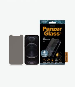 Back panel cover PanzerGlass  Privacy glass, Apple, For iPhone 12/12 Pro, Tempered Glass, Black, Clear Screen Protector 