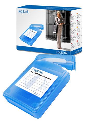 Kõvaketta korpus Logilink 3,5" HDD protection box for 1 HDD, blue