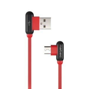 Kabelis Natec  Prati, Angled USB Type C to Type A Cable 1m, Red 