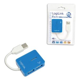 Routers Logilink  USB 2.0 Hub 4-Port, Smile, Blue 
