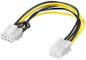 Kabelis Goobay  93635 Power cable/adapter for PC graphics card; PCI-E/PCI Express; 6-pin to 8-pin, 0.2m 