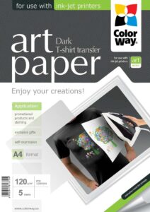 Office supplies ColorWay  ART T-shirt transfer (dark) Photo Paper, 5 sheets, A4, 120 g/m²