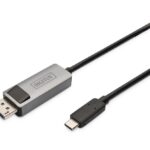 Kabelis Digitus  Bi-directional Adapter Cable DB-300334-020-S 2 m, Black, Display Port, USB-C 