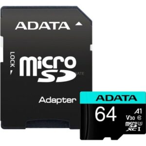 Memory cards ADATA  Premier Pro UHS-I U3 V30S 64 GB MicroSDXC Flash memory class 10 Adapter 
