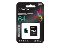 Memory cards ADATA  ADATA 64GB Micro SDXC UHS-I U3 V30S + Ad