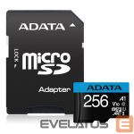 Kitas kompiuterio priedas ADATA  MEMORY MICRO SDXC 256GB W/AD./AUSDX256GUICL10A1-RA1 