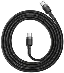 Kabelis Baseus  CABLE USB-C TO USB-C 1M/GRAY/BLACK CATKLF-GG1 